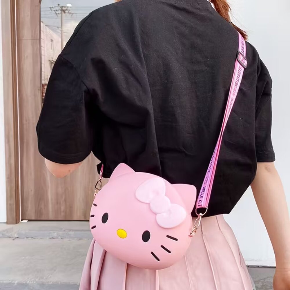HELLO KITTY Pink Silicone Crossbody Shoulder Bag Purse (BRAND-NEW & SO CUTE!)‎